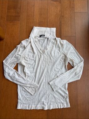 Thom Sweeney Ultrafine Merino Wool Long Sleeve Polo Shirt